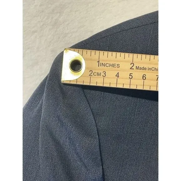 Vintage Stafford 42L Navy Blue Subtle Red Stripe Blazer Sport Jacket Denim Look